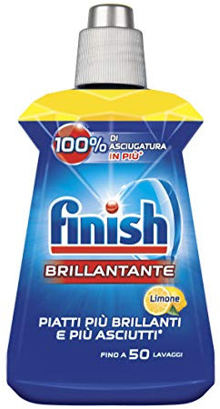 Finish - 5X Power Actions - Abrillantador fragancia limón, 4 envases de 250 ml [1 litro]