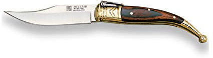 Joker Klassischer Taschenmesser Taschenmesser Sevillana NR02 mit Griff aus gepresstem Holz, Klinge 8 cm MOVA, Messingzwinge, Angelgerät, Jagd, Camping und Wandern.