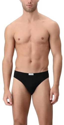 CAGI 3 Slip Mini Uomo 1244 in Puro Cotone (5, Nero)