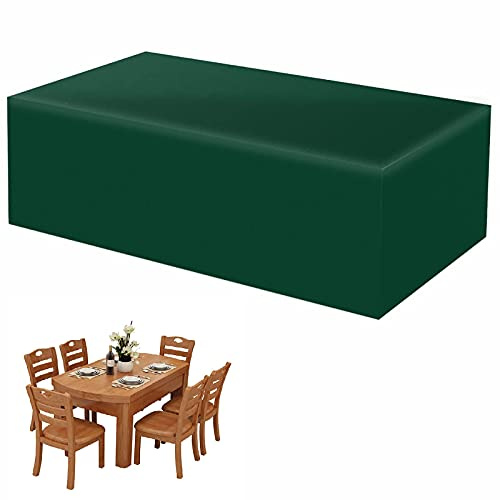 AXFZZRS Garden Furniture Covers, Cube Garden Furniture Cover Waterproof, Windproof, Anti-UV, Tear-Resistant 420D Oxford Outdoor Garden Table and Chair Cover - Green 190 x 80 x 70cm