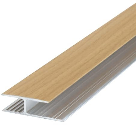 Dalsys 100cm Profilé de transition aluminium anodisé, rail sol carrelage, parquet hêtre