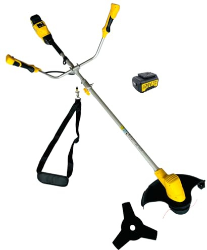 Nemura - Desbrozadora eléctrica de 20 V, con 2 baterías de 4 Ah y cargador rápido, ancho de corte 30 cm, rotofil motor sin escobillas – Herramientas de jardín – Marca francesa
