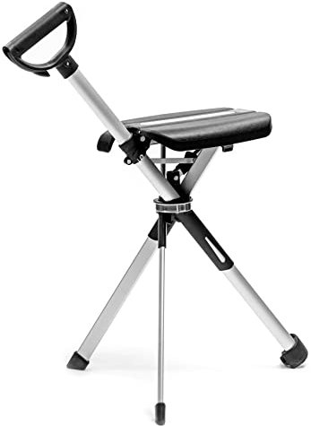 Farm Cottage Brands Ta-Da SERIES 2 Seat Stick Stick/Chair in BLACK - takes 130Kg / 20 stone. The walking cane that converts to a tripod chair, for watching outdoor sports, & rest (BLACK, 920mm)