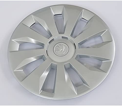 Skoda 6VA601147AZ31 Radkappe (1 Stück) Radzierblende Calisto 15 Zoll Radblende 5,5Jx15 Stahlfelge, Silber