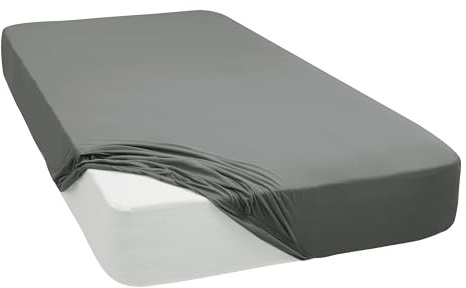 Mixibaby Spannbettlaken Jersey Spannbetttuch 100% Baumwolle Bettlaken Spannbettuch Laken 28 Farben, Größe:140 x 200 cm, Farbe:Silber