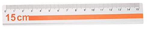 sourcing map Gerade Lineal 15cm Metrische Aluminiumlegierung Lineal Orange | Wellkante Einfach zu Nehmen Messwerkzeug Kinderstudieren Klassenzimmer Büro