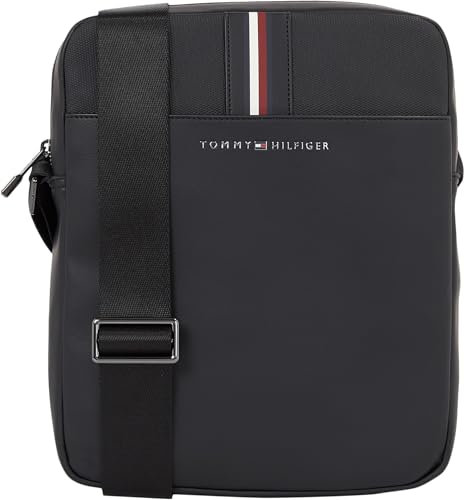 Tommy Hilfiger Herren Crossbody Bag Tasche Corporate Reporter Kunstleder, Schwarz (Black), Onesize