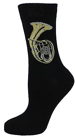 Musik-Socken mit eigenwebtem Tenorhorn, Blasmusik 1 Paar (DE/NL/SE/PL, Numerisch, 39, 42, Regular, Regular)