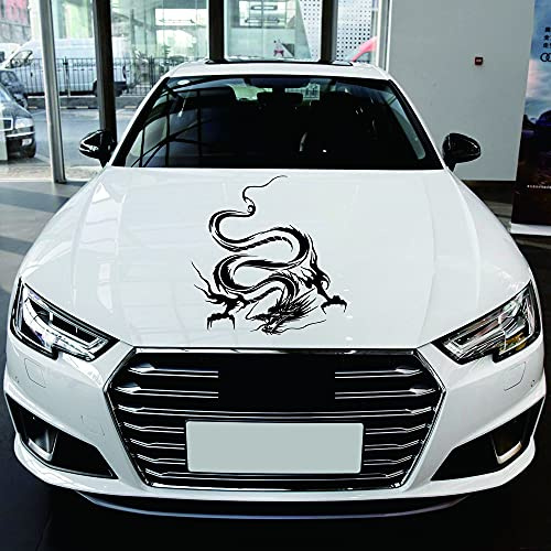 Reflektierend Autoaufkleber für Motorhaube Vinyl Fliegender Drache Aufkleber für Autos (Schwarz)