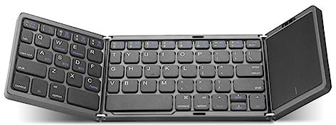 Teclado plegable Tri-Folding inalámbrico Bluetooth teclado con Touchpad MIni recargable Windows PC para el teclado del teléfono