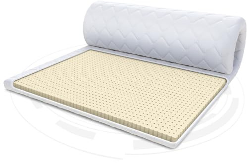 FDM Surmatelas Latex Max Topper 180x200 cm Dureté H3 Épaisseur 4 cm Antiallergique Oeko-Tex Blanc