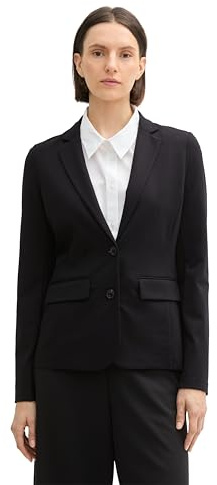 TOM TAILOR Damen Jersey Blazer mit Stretch-Anteil, 14482 - Deep Black, M
