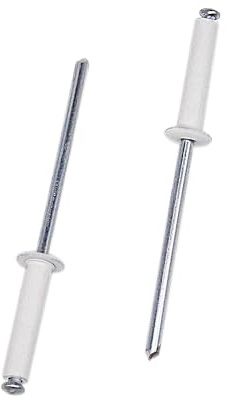 SKIR'CO Lot de 100 rivets aveugles peints 3,2 x 16 mm en aluminium DIN 7337 Tête bombée Mandrin en acier Rivets pop Blanc pur RAL 9010