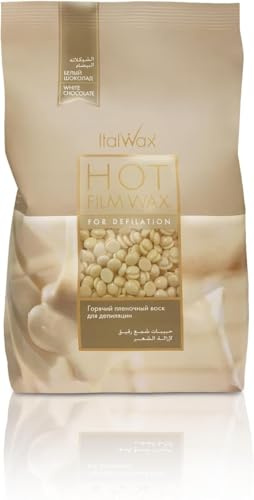Italwax White Chocolate - 500g - Perline di cera a caldo per la depilazione senza strisce - Formula naturale per tutti i tipi di pelle - Aromatizzato vaniglia - Raccomandato per area bikini e ascelle​