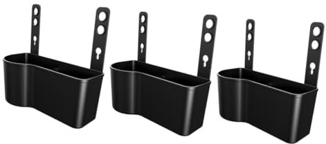 MUCKLILY 3 Piezas Porta Bebidas para Coche Colgador Tazas portavasos Botellas de Agua portavasos para reposacabezas de Coche para e el plastico Black