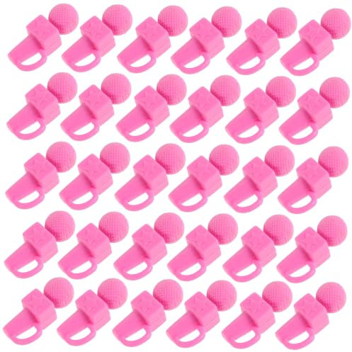 YARNOW 50pcs Pink Mini Karaoke Microphones for Portable Dollhouse Singing Safe Karaoke Machine for Craft and