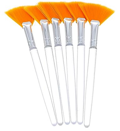 OFFIGAM 6pezzi Pennelli Applicatori Per Maschera Viso Ventaglio Strumenti Per Trattamenti Di Bellezza Per Maschere Notturne e Facial Mask Brush Colori e Trasparente