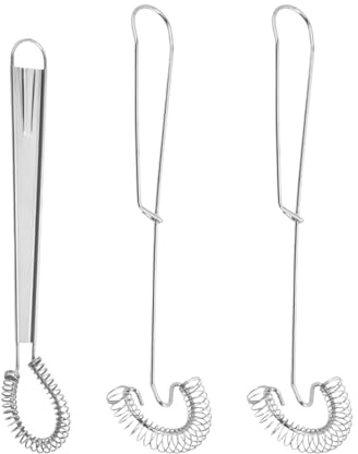 HINFHI 2-Piece Spring Whisk And 1-Piece Manual Egg Whisk, Stainless Steel Whisk, Kitchen Baking Tool, Suitable For Mixing Flour And Cream.