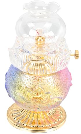 DECOMELODY Vintage Glas öllampe mit Einstellbarem Docht Nachfüllbare Petroleumlampe für Innenräume Dekorative Sturmlaterne für Wohnzimmer Esszimmer und Partybeleuchtung