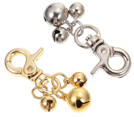 SHINEOFI 2 Pezzi Campanelli per Collare in Lega di Zinco per Cani e Gatti con Posizione Regolabile e Montaggio Facile Accessorio per Collari Pet