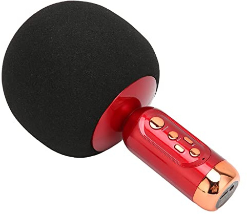 RASTKY Microfono Karaoke Wireless Portatile Ricaricabile con Luce LED per Telefono Cellulare PC per Auto da Festa, Microfono a Basso Rumore con Supporto per Scheda di Memoria, Adatto a Tutti gli