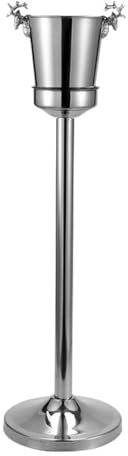 Seau à champagne Seau à glace avec support, en acier inoxydable, for vin, champagne, bière, bars et soirées karaoké Seau à Glaçons(Petit)