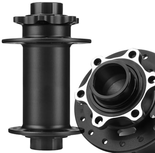 MoSundi Vorderradnabe 110 x 20 mm, Steckachse, 32-Loch für Boost, 6-Bolzen-Scheibenbremse, CNC-Aluminiumlegierung 6061, schwarz eloxiert