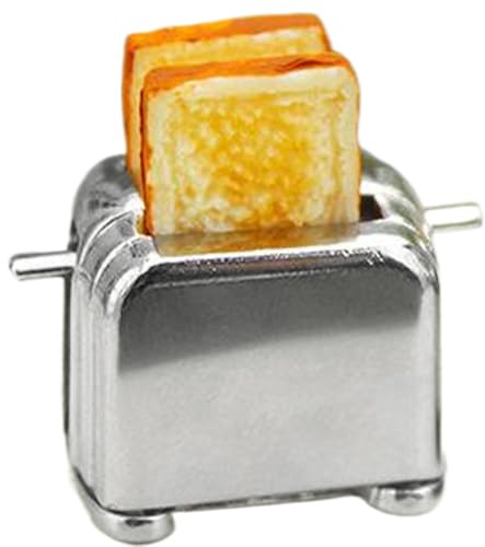 NASSMOSSE Mini Grille-Pain argenté 1:12 avec Accessoires de Cuisine pour Maison de poupée, Jeu Simulation