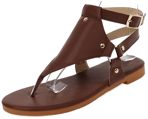 Gladiator sandaler flip-flops stora storlekar romerska platta platta T-flänsar öppen tå bredd bekväma sommar promenadskor ledig gata och daglig användning, Leveransen omfattar:, 43 EU