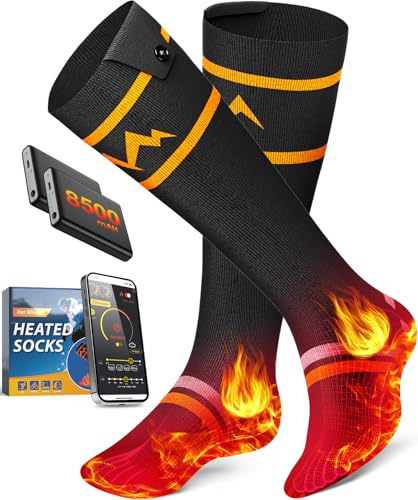 GDFFZM Heated Socks Rechargeable for Men Women APP Control Upgraded 17000mAh Battery Powered Heated Socks Up to 12H, Washable Electric Heating Socks for Skiing Hunting Camping Hiking Outdoor Work.