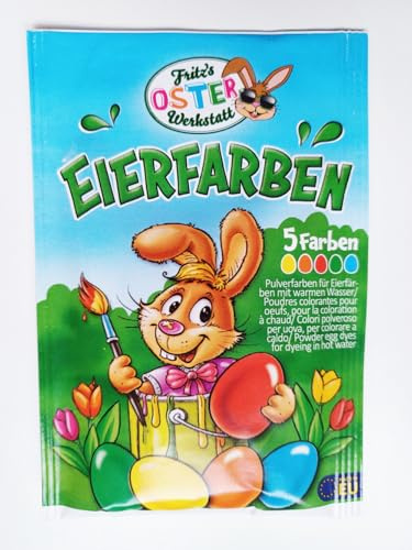 Eierfarben Ostern 5 Pulverfarben - Eierfärben mit warmem Wasser - Osterei, Eier Farben, Osterdeko, Eierfarbe, Oster Nest, Eier färben