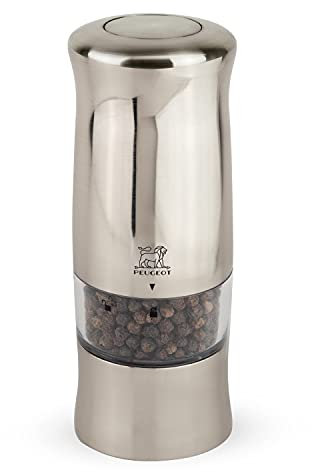 Peugeout Molinillo eléctrico de Pimienta, Acero Inoxidable, Gris, 5.8x5.8x14 cm