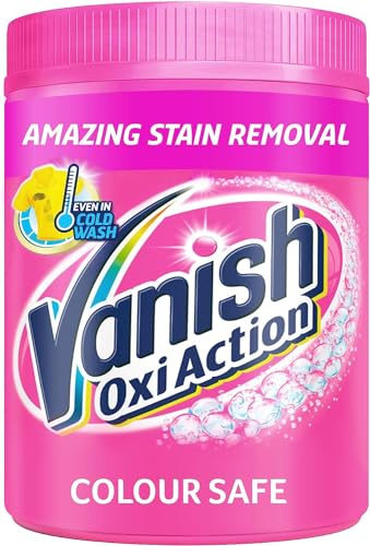 Vanish Oxi Action Colour Safe Stain Remover Powder for Clothes 1Kg, 1st Time Amazing Stain Removal Even In 30°C Cold Wash, Lifts Tough Stains, Chlorine-Free Formula, Safe On Everyday Fabrics