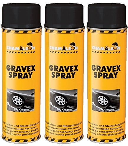 Chamäleon Unterbodenschutz 500ml Spray schwarz, weiß, grau Bitumen Sprühdose Steinschlagschutz Karroseriereparatur (schwarz, 3)