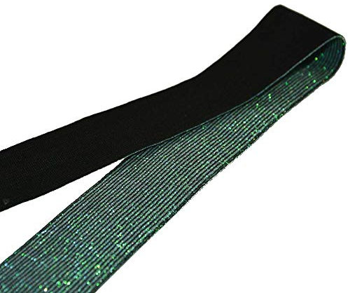 1m Meterware Glitzer-Gummiband 40mm Gummiband Glitzer Band Gummilitze