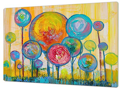 Cubre vitrocerámica para cerámicas de grandes dimensiones o tabla de cortar de cristal templado – UNA PIEZA (80 x 52 cm) o DOS PIEZAS (40 x 52 cm) Serie de Fantasía y Cuento de Hadas DD18