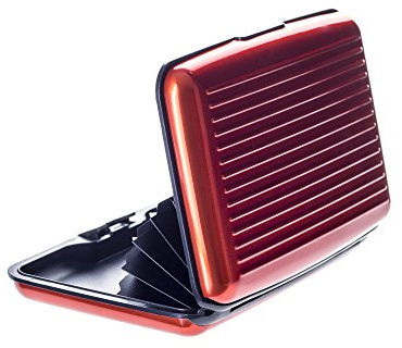 VALLET® Kreditkartenetui aus Aluminium - für Damen und Herren - blockiert RFID und NFC – für Kreditkarten Personalausweis EC-Karten - kartenetui kartenhülle portmonee geldbörse (orange)