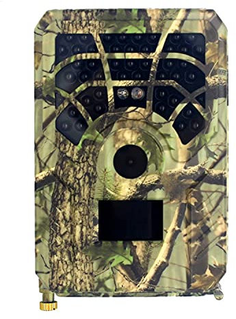 Fotocamera da Caccia, Fototrappola per Animali con 940nm di 46pcs Luce Invisibile, Trappole Fotografiche con 0.8s Trigger Speed, IP66 Impermeabile Telecamera Infrarossi Notturna 120°Ampia visuale