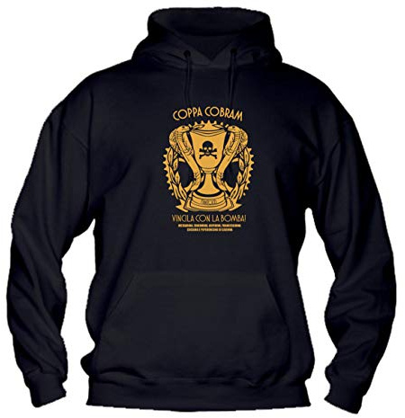 Felpa con Cappuccio Bambino Ragazzo Basic Top qualità Top vestibilità - Coppa Cobram Modello 2 - novità Fashion Divertenti Humor Youtuber New Bambina Made in Italy (Nero, 9-11 Anni)