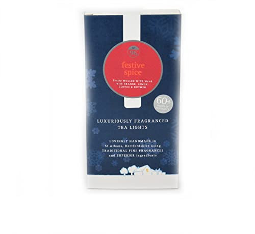 Potters Crouch Premium Duft-Teelichter, Festive Spice Nr. 96, vegan, 8 Stunden Brenndauer, 8 Stück