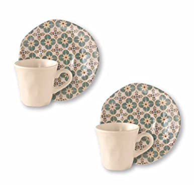 BRANDANI Tazzina Caffè Le Cementine Infiore Set 2 Pz Gres Porcellanato 80 ml