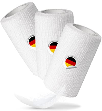 3x 8cm breite Haftbinde 4m elastische selbsthaftend kohäsive Fixierbinde Verband Binde selbstklebend, Schnellverband