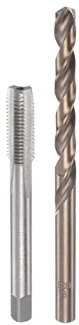 sourcing map Tap & Bit Sets, 5/16-24 UNF 2B Straight Flute Machine Thread Milling Tap, 6.8mm M35 Cobalt High Speed Steel (HSS-CO) Twist Drill Bit