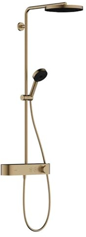 Hansgrohe Pulsify S Système de douche 260 1 jet, économie deau (EcoSmart) avec ShowerTablet Select 400, Coloris: Bronze brossé