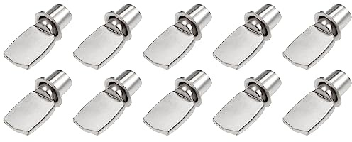 QUARKZMAN 7mmx25mm Regal Pflöcke x 20Stk Löffel Form Vernickelt Regal Halterung Pflöcke für Küche Bücherregal Möbel [Silber Ton]