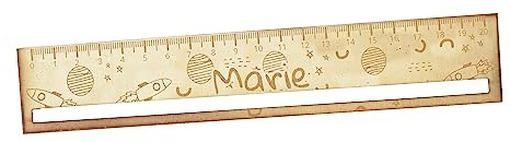 CHICCIE personalisiertes Lineal Lesehilfe aus Holz Weltraum 20cm - Holzlineal