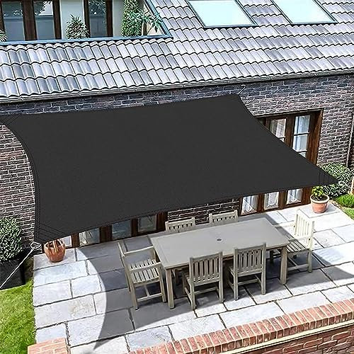 Vela Ombreggiante Impermeabile 1.7 x 3 m Protezione Raggi UV Vela Ombreggiante Tenda a Vela con Occhielli per Esterno Terrazza Giardino Balcone Piscina, Nero