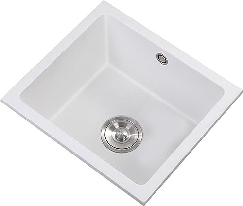 Weißes Quarzstein-Waschbecken, Küchenspüle, weiße Barspüle, Unterbauwaschbecken, Waschbecken, Quarzstein-Material (Farbe: Weiß, Größe: 35 x 32 cm)