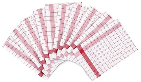Ross - Exclusiv - 10 X Geschirrtücher - Baumwolle - Leinen - im Set (Rot)