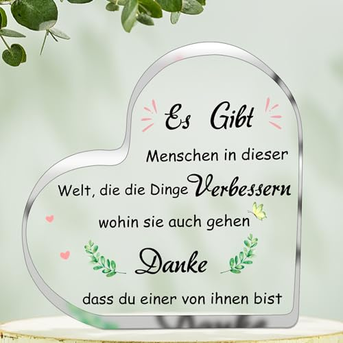 Dankeschön Geschenke für Frauen, Anerkennung Geschenke für Freunde weiblich Lehrer Kollege Chef Freiwillige Krankenschwester Arzt Manager Direktor, Acryl Kristall Home Office Desk Decor